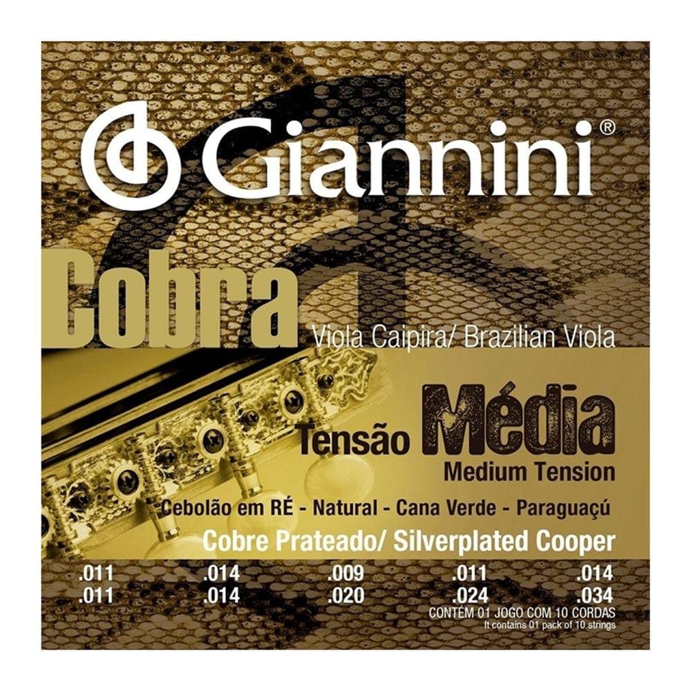 Encordoamento Viola Giannini Gesvm Media Cebolao Em Re - Natural - Cana Verde - Paraguaçu