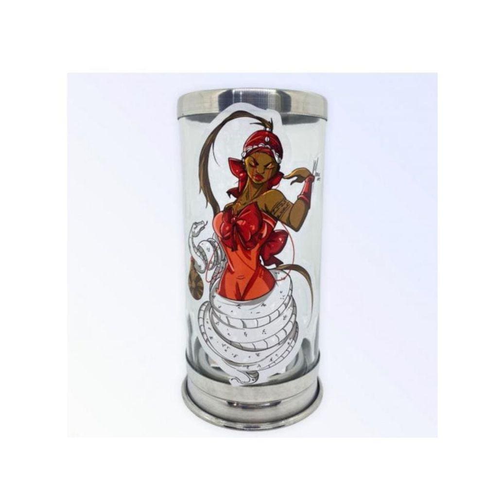 Suporte Vela 7 Dias Orixás 18Cm Vidro Alumínio-Escolha A Cor