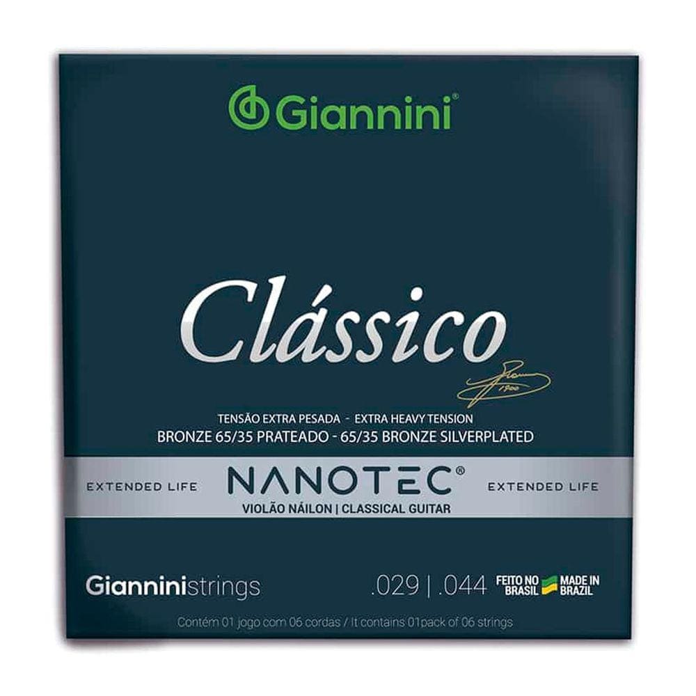 Encordoamento Violao Giannini Genwxpa Pn Prateado 65/35 Protetiva Nanotec Extra Alta