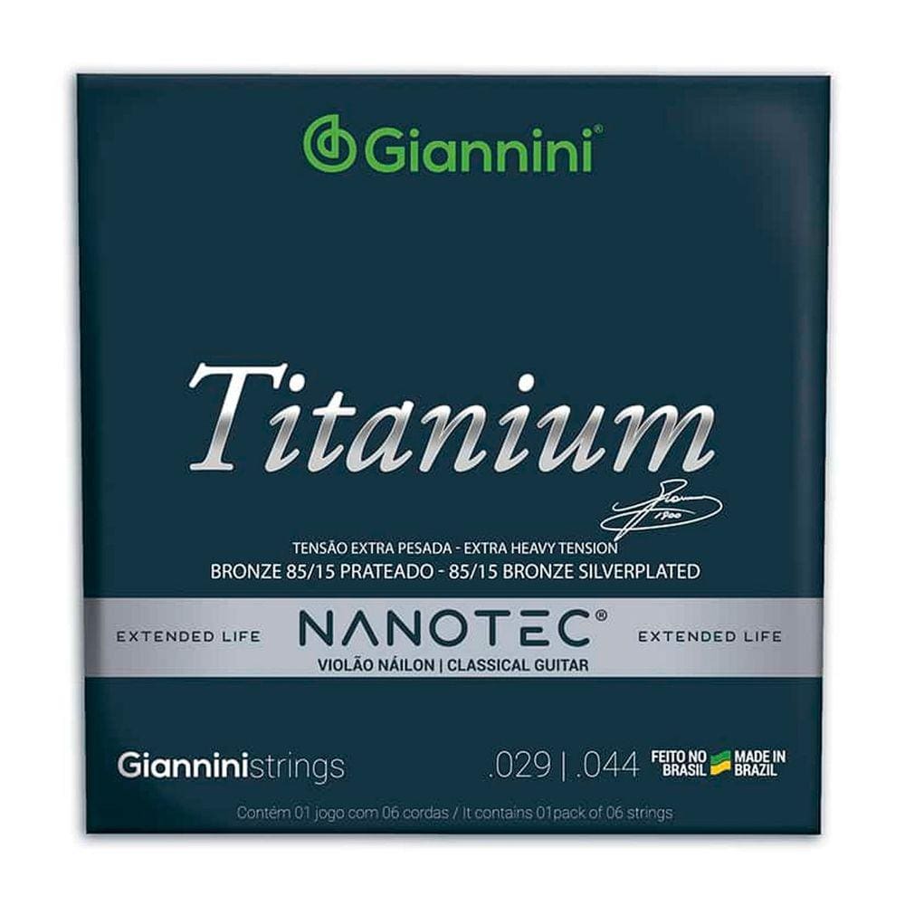 Encordoamento Violao Giannini Genwxta Pn Prateado 85/15 Protetiva Nanotec Extra Alta