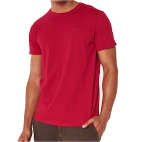 Camiseta Vermelha Hollister 100% Algodão Masculina