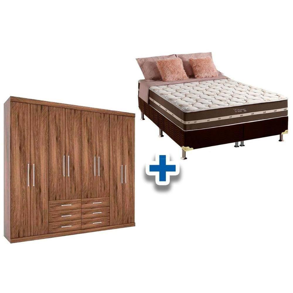 Cama Box Casal + Colchão Classic + Guarda Roupa Master 8.6 Demolição