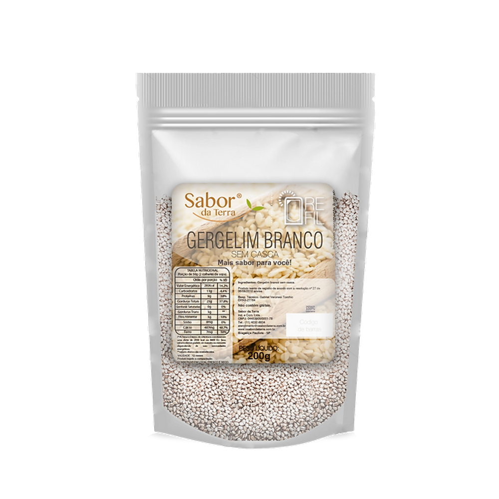 Kit 2X: Gergelim Branco sem Casca Sabor da Terra 200g
