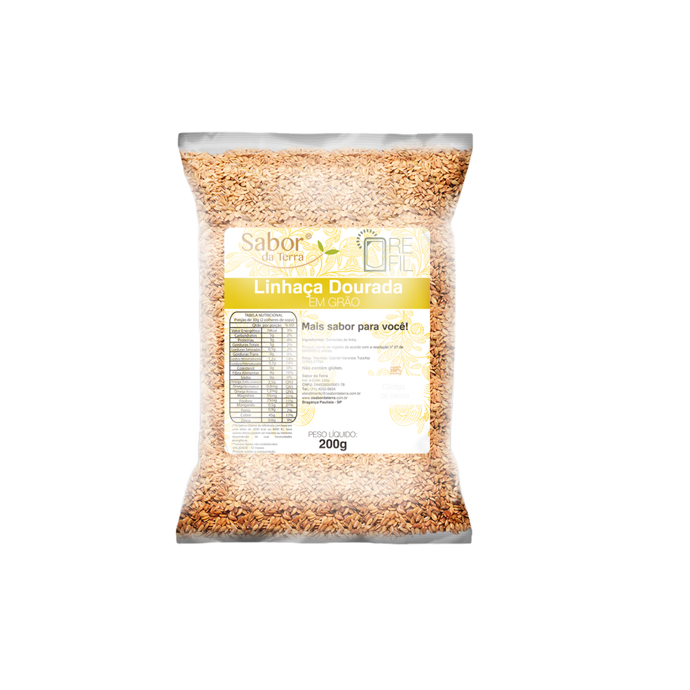 Kit 2X: Semente de Linhaça Dourada Sabor da Terra 200g