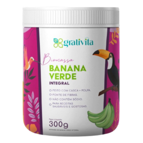 Kit 2X: Biomassa de Banana Verde Integral Grativita 300g