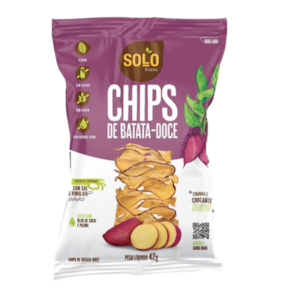 Kit 6X: Chips de Batata Doce Assado Solo Snacks 42g