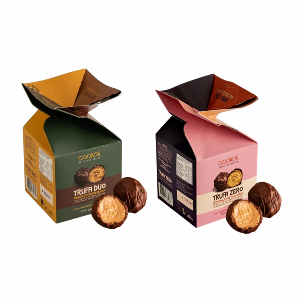 Kit 2 Trufas Cookoa: Ganhache Branco e Ganache Caramelo