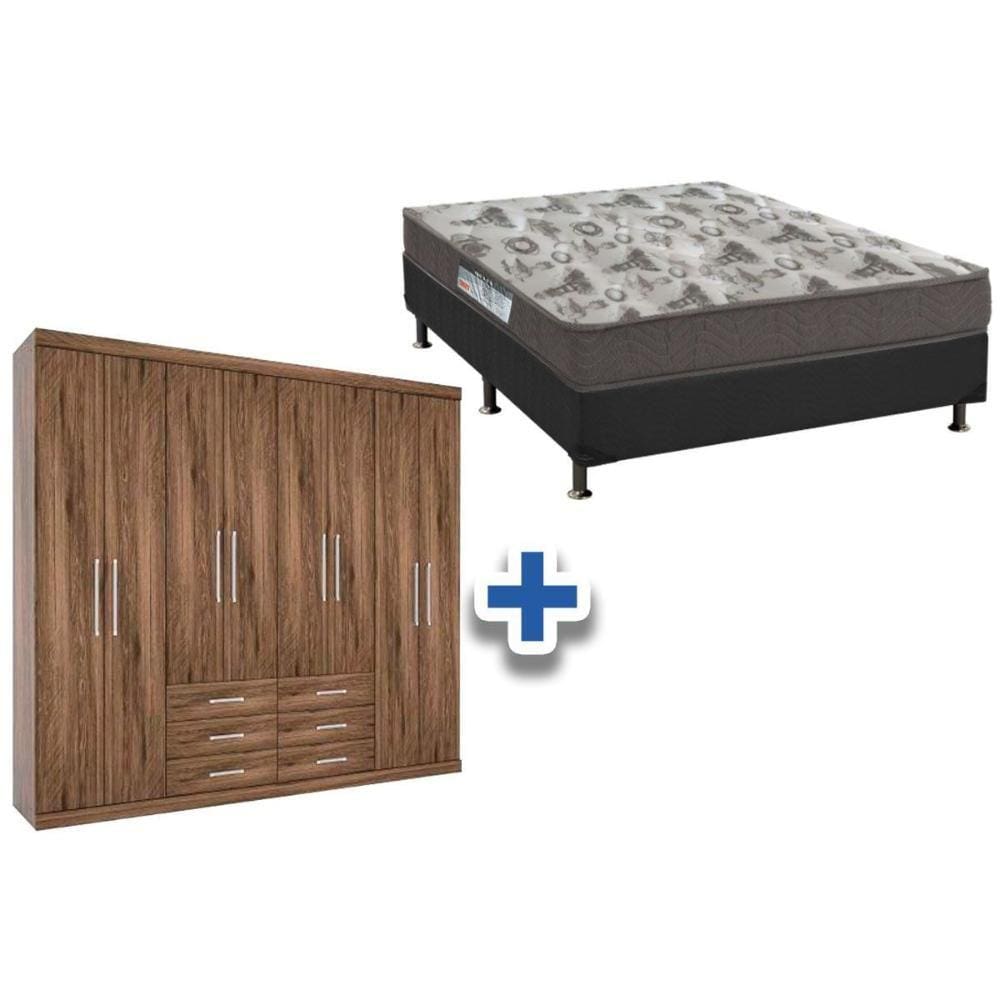 Cama Box Casal + Colchão D33 Ortobom + Guarda Roupa Master 8.6 Demolição