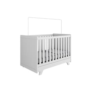 Berço Infantil Retrô 2 em 1 Branco - Peroba