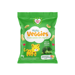 Snack Infantil Mini Veggies Ervilha e Brócolis Nhami Mami 18g