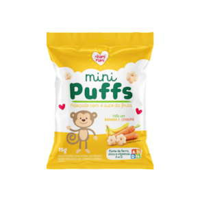 Snack Infantil Mini Puffs Banana e Cenoura Nhami Mami 15g