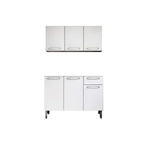 Cozinha Compacta Evidence 2 Peças (1 Armário + 1 Balcão) C2P07 Branco - Bertolini