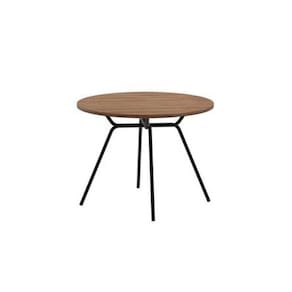 Mesa de Sala Jantar 1588 Aço c/Tampo Madeirado 100cm Freijo c/ Preto - Carraro
