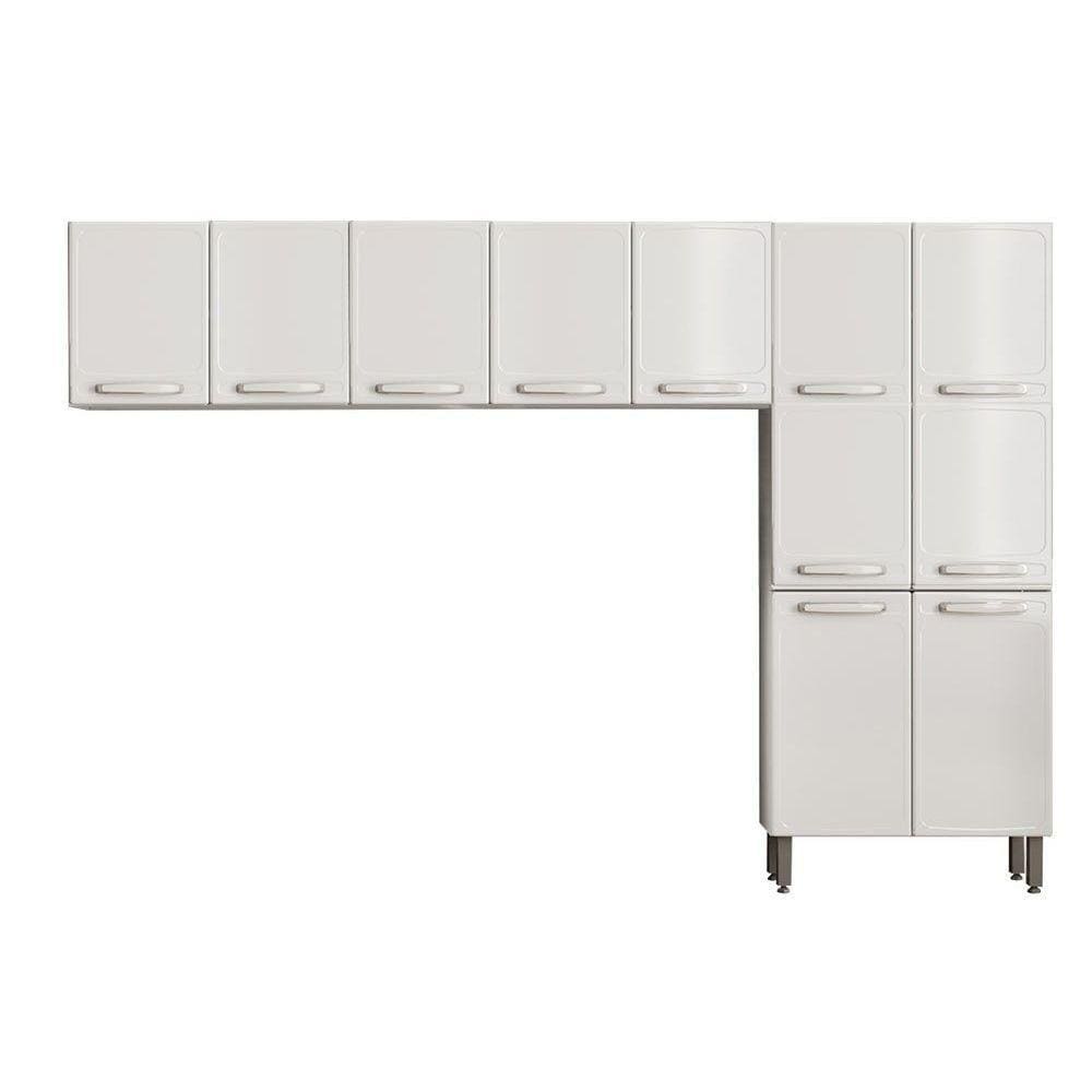 Kit de Cozinha Modulada 3 Peças Evidence  (2 Armários + 1 Paneleiro) CPT59 Branco - Bertolini
