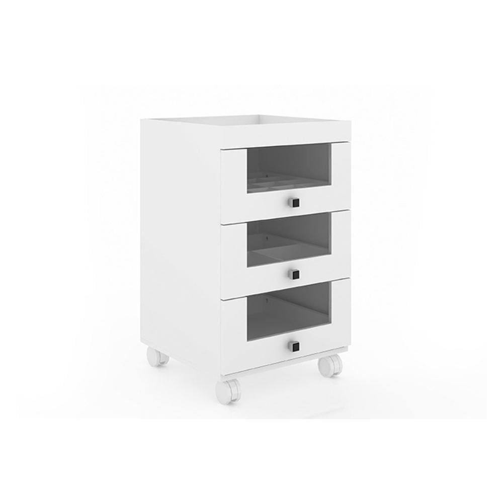 Multiuso Quarto Juvenil Carrinho de Maquiagem PE2013 c/ 3 Portas e Rodízios Branco - Tecno Mobili