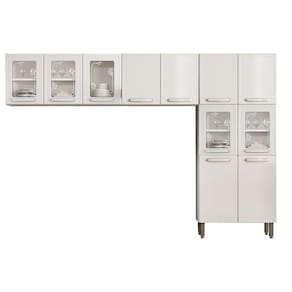 Kit de Cozinha Completa 3 Peças Evidence (2 Armários + 1 Paneleiro) CPT53 Branco - Bertolini