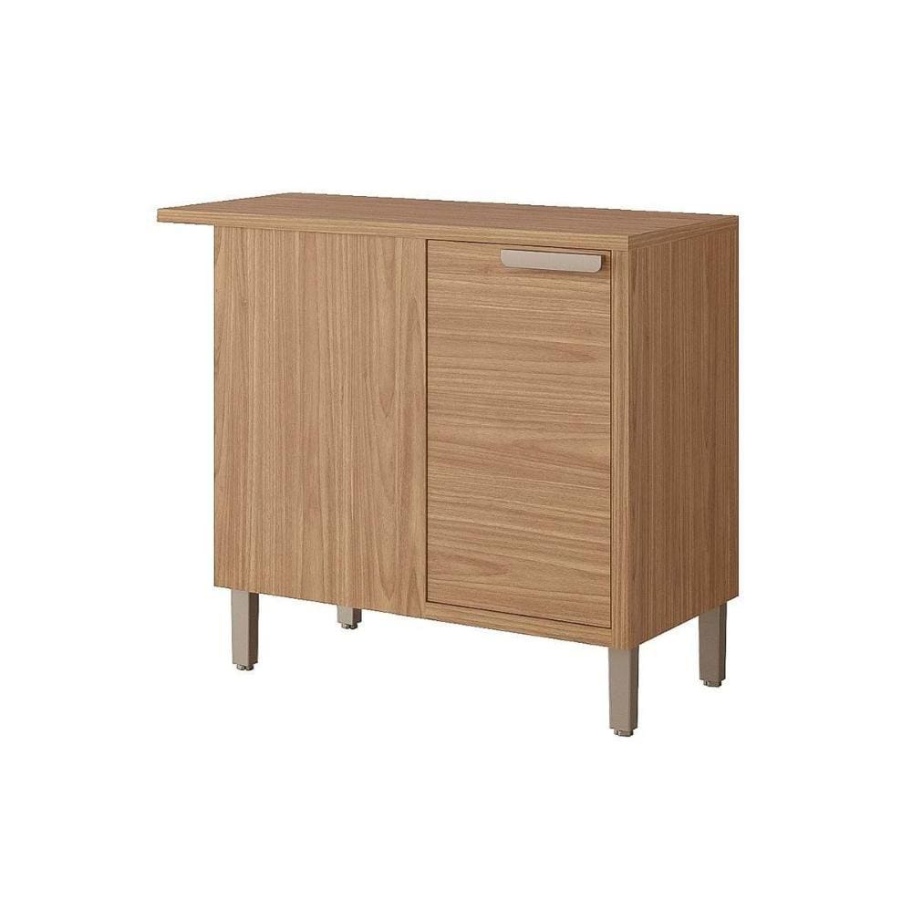 Balcão de Cozinha Estela Nicho Canto 1 Porta e Tampo 92cm Freijo - MGM