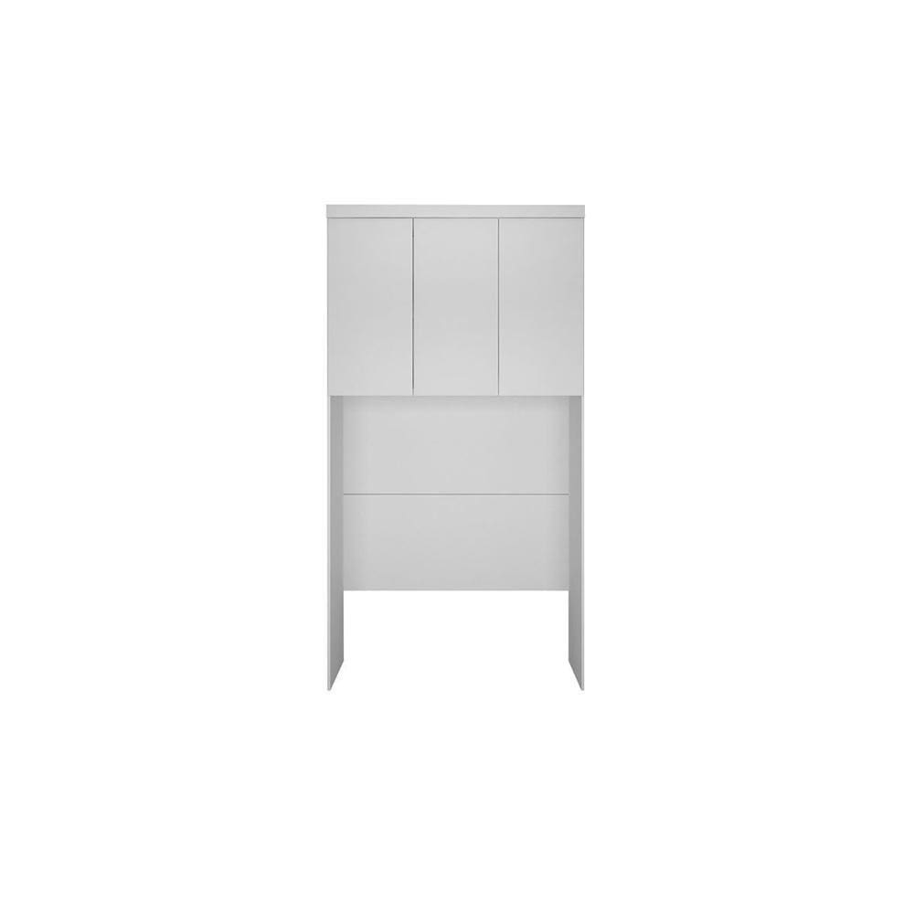 Modulado de Quarto Armário Ponte Aéreo Solteiro Rizon c/ 3 Portas Branco - Novo Horizonte