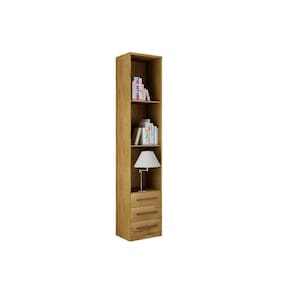 Modulado de Quarto Armário Mesa Cabeceira Gold Bari c/ 3 Gavetas Freijo Cumaru - Novo Horizonte