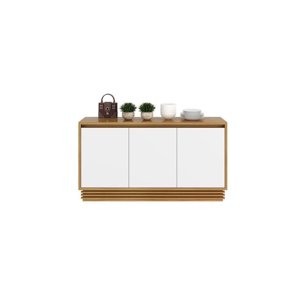 Buffet de Sala Jantar BB2610 3 Portas Natural/Off White - Tecno Mobili