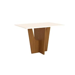 Mesa de Sala Jantar Vértice SC37 + Tampo Madeirado Reto 120x80cm Nature/Off White - Henn