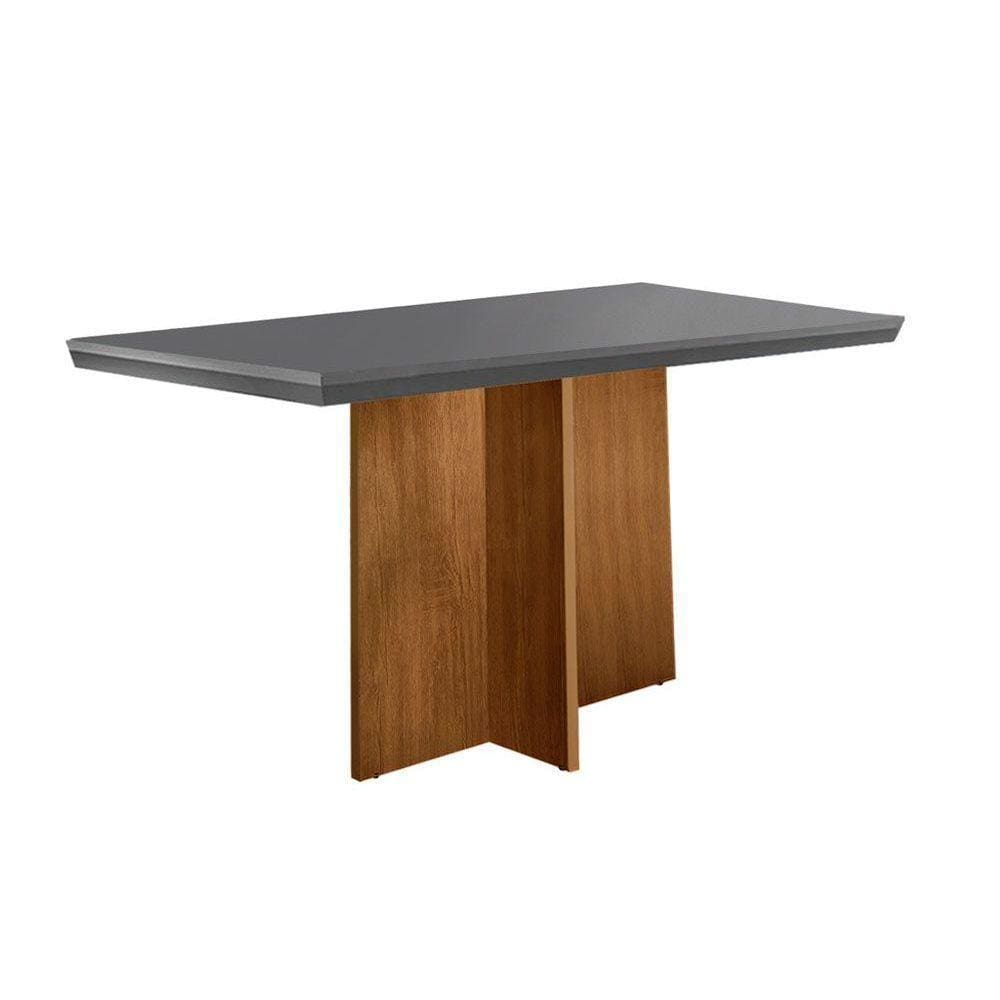 Mesa para Cozinha Berlim + Tampo Madeirado Reto 120x80cm Grafite/Imbuia - Rufato