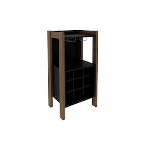 Bar de Sala Jantar AZ1032 Adega p/ 9 Garrafas Nogal/Preto - Tecno Mobili