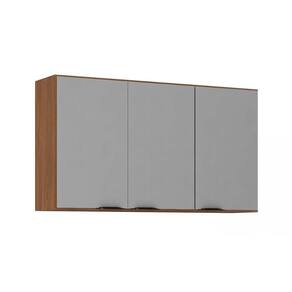 Armário Aéreo p/ Cozinha Firenze 3 Portas 120cm Amendola/Nude Prime TX - Demóbile