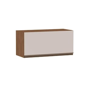 Armário de Geladeira p/ Cozinha Conecta c/ 1 Porta Basculante Off White/Ebano - Genialflex