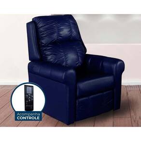 Poltrona Reclinável c/Massagem p/ Sala MH 1216 Two Way Courano Azul Marinho - Herval