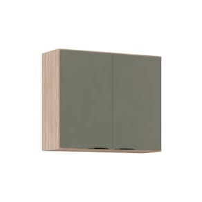 Armário Aéreo p/ Cozinha Firenze 2 Portas 80cm Avena/Menta - Demóbile