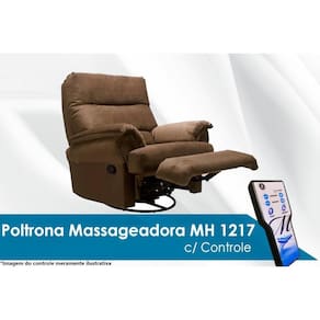 Poltrona do Papai Reclinável MH 1217 Two Way c/ Massagem Suede Marrom - Herval