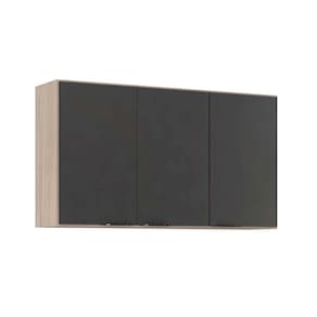 Armário de Cozinha Modulado Firenze 3 Portas 120cm Avena/Grafito - Demóbile