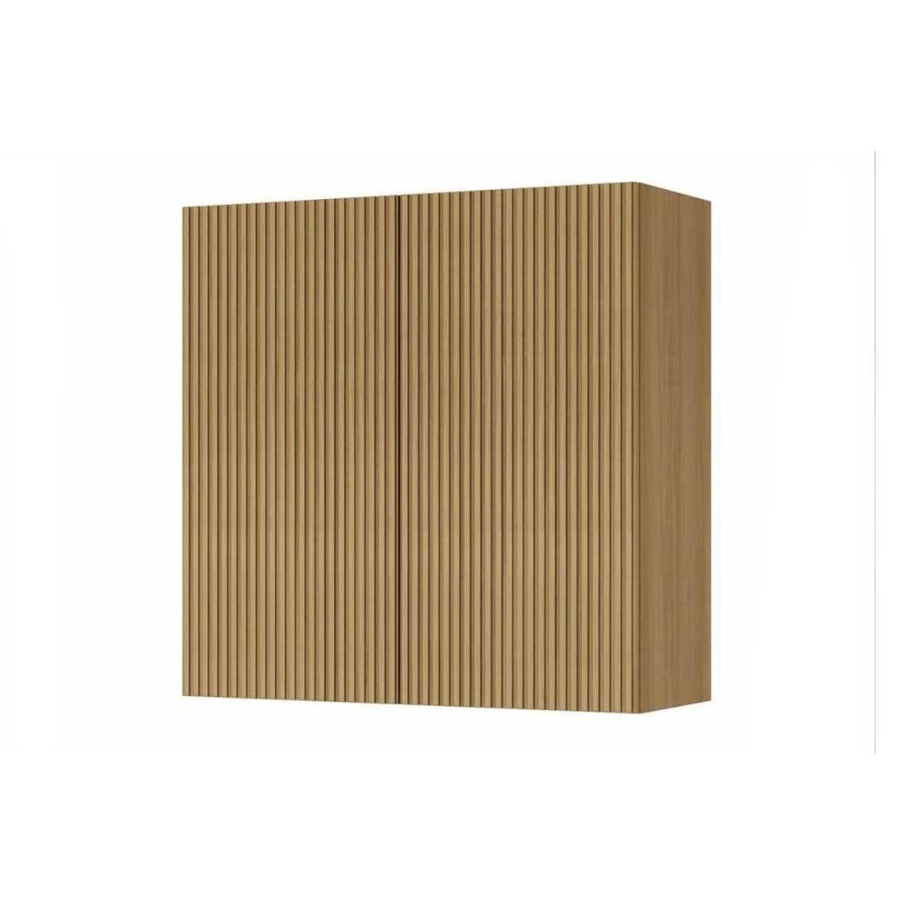 Armário de Cozinha Modulado Rainha c/ 2 Portas Ripadas 80 cm Nature - Nesher