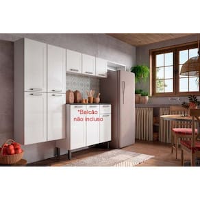 Kit de Cozinha Modulada 3 Peças Dona Maria (1 Armário + 1 Paneleiro + 1 Complemento) CPT101 Branco - Bertolini