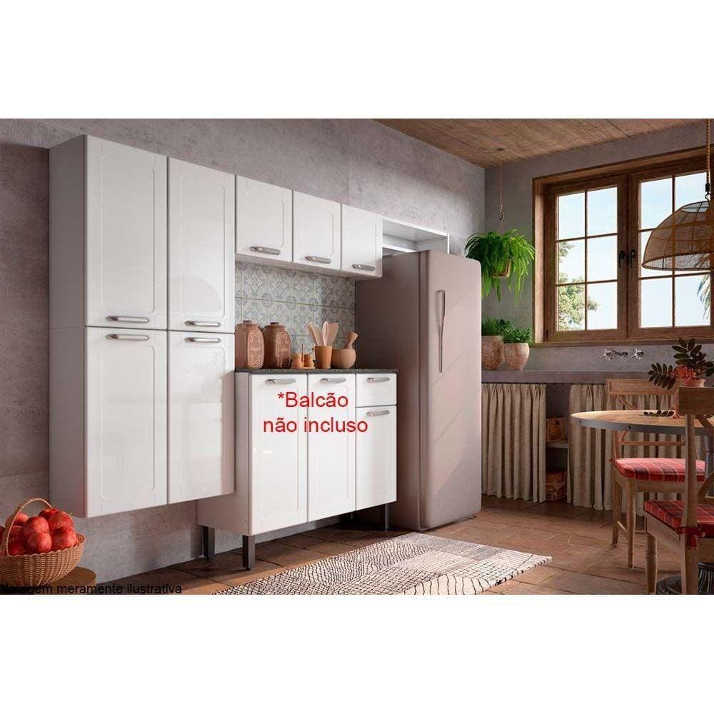 Kit de Cozinha Completa 3 Peças Dona Maria (1 Armário + 1 Paneleiro + 1 Complemento) CPT100 Branco - Bertolini