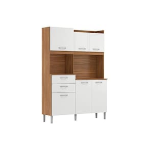 Cozinha Modulada Completa Harmonia c/ 6 Portas e 2 Gavetas 132x183 Amendola/Branco - Demóbile