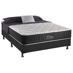 Cama Box Casal: Colchão Molas Ensacadas Anjos MasterPocket Fort Flex + Base CRC Suede Gray(138x188)