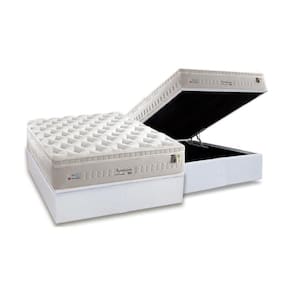 Cama Box Baú Casal: Colchão Molas Anjos MasterPocket Ensacadas Impressione + Base CRC Courano White(138x188)