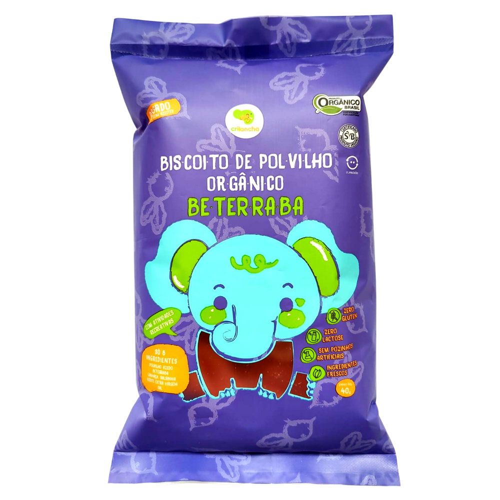 Kit 3x: Biscoito De Polvilho Beterraba Vegano Orgânico 40g