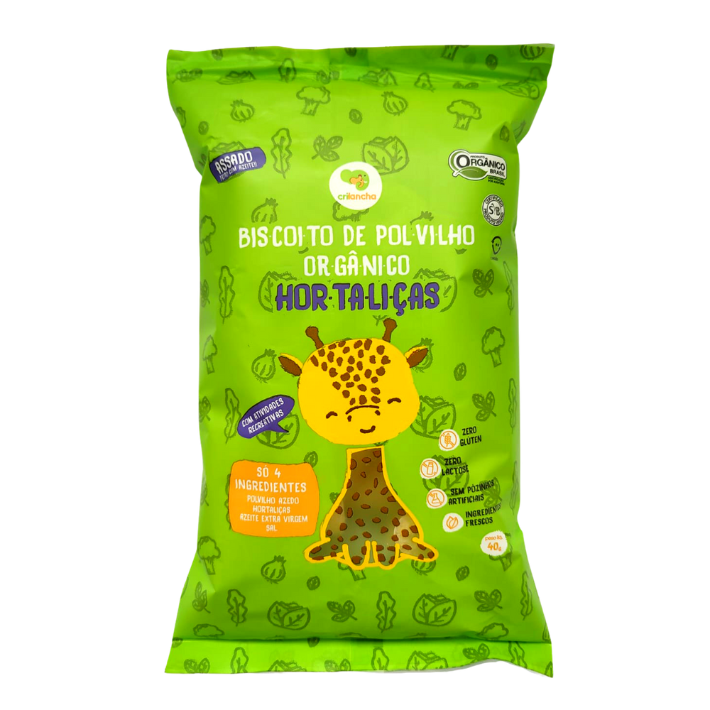 Kit 3x: Biscoito De Polvilho Hortaliças Vegano Orgânico 40g