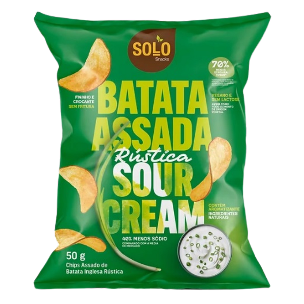 Kit 2X: Chips de Batata Rústica Assado Sour Cream Solo 50g