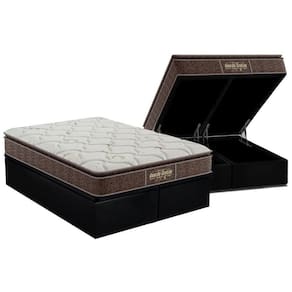 Cama Box Baú King: Colchão Ortopédico Probel Guarda Costas Extra Firme + Base CRC Suede Black(193x203)
