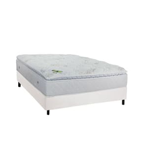 Cama Box Casal: Colchão Molas Ensacadas Luckspuma MasterPocket Maxi Dream + Base CRC Suede White(138x188)