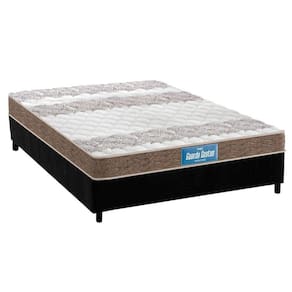 Cama Box Casal: Colchão Espuma Probel D33/EP Guarda Costas Próintense Double Face + Base CRC Suede Black(138x188)