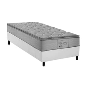 Cama Box Solteiro: Colchão Molas MasterPocket Ensacadas Probel Perfil Springs Premium White + Base CRC Courano White(88x188)