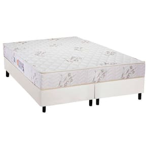 Cama Box Queen: Colchão Espuma D33 Luckspuma Supreme + Base CRC Courano White(158x198)