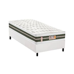 Cama Box Solteiro: Colchão Molas Castor Bonnel Silver Star Air + Base CRC Courano White(88x188)