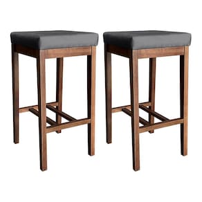 Kit 2 Banquetas Estofadas Média Bali 64 Cm Madeira Maciça Suede CCS