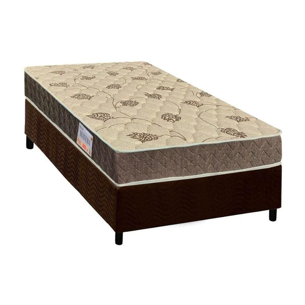 Cama Box Solteiro: Colchão Ortopédico Orthoflex D33/EP Anatômico Matera + Base CRC Suede Brown(88x188)